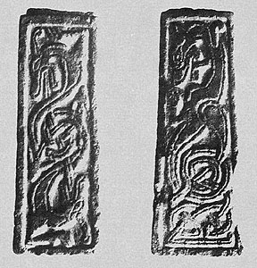The two side panels of the Anglo-Saxon cross shaft [CRT130Elstow19]